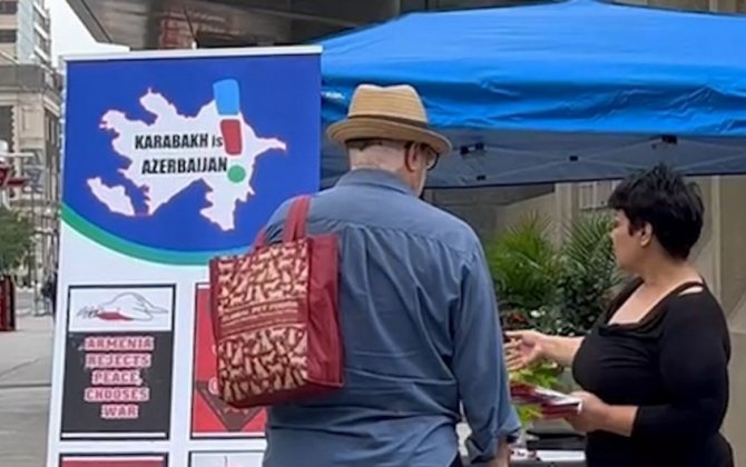 Azərbaycan icması Torontoda Ermənistanın təxribatlarına qarşı aksiya keçirib