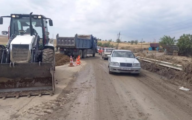 Bakı-Şamaxı-Yevlax avtomobil yolunda nəqliyyatın hərəkəti qismən bərpa olunub