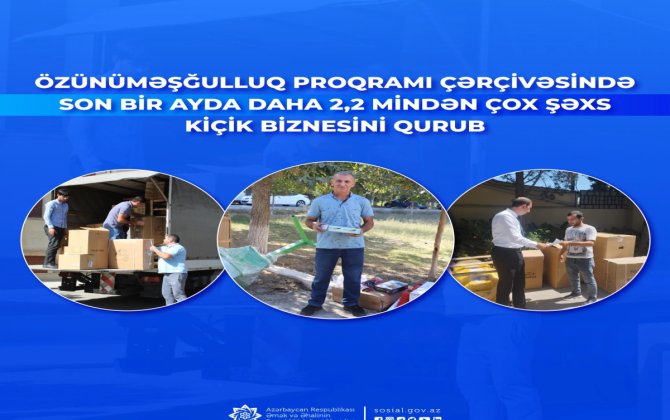 Son bir ayda 2,2 mindən çox şəxs kiçik biznesini qurub