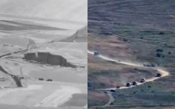 Təxribata hazırlaşan Ermənistan “fəaliyyəti”ni davam etdirir: Sərhədə doğru irəliləyən hərbi karvan - VİDEO