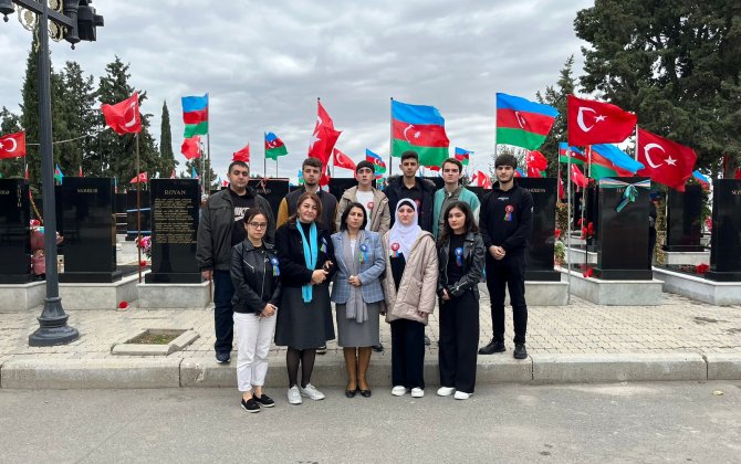 BDU-nun şəhid məzunu Erkin Hüseynovun məzarı ziyarət olunub - FOTO