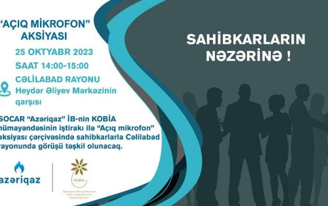 “Azəriqaz”ın sahibkarlarla növbəti görüşü Cəlilabadda keçiriləcək