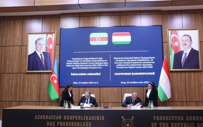 Baş Prokurorluqda Tacikistanla əməkdaşlıq proqramı imzalanıb