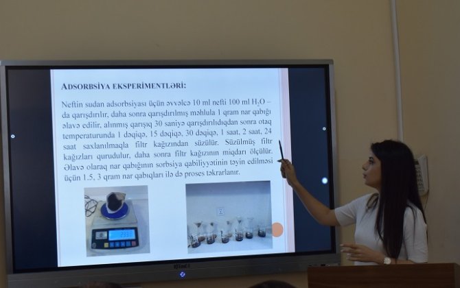 BDU-da neftlə çirklənmiş suların nar qabığı ilə təmizlənməsinə dair araşdırma aparılıb - FOTO