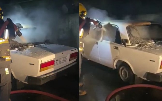 В Баку загорелся автомобиль - ВИДЕО
