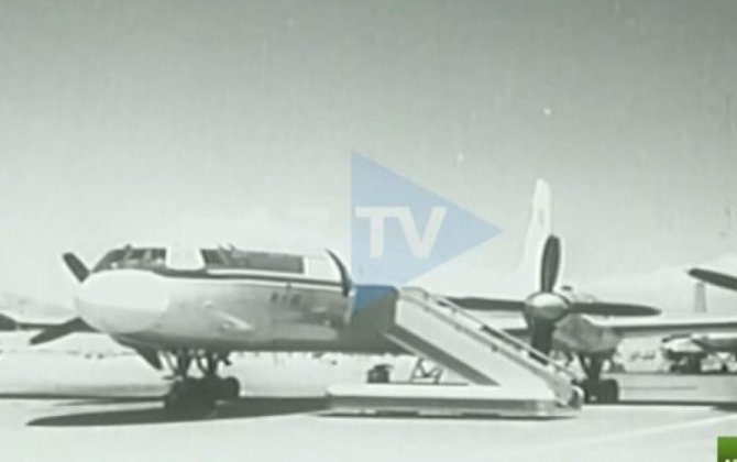 Первый рейс самолета Ил-18 по маршруту Баку-Москва: кадры из архива AzTV - ВИДЕО