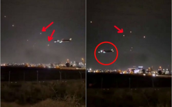 Пассажирский самолет приземлился в Тель-Авиве под огнем взрывавшихся в воздухе ракет - ВИДЕО