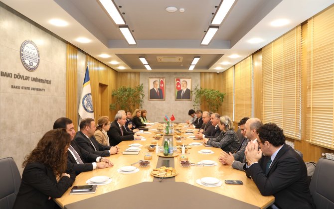 İstanbul Texniki Universitetinin rektorunun rəhbərlik etdiyi nümayəndə heyəti BDU-da olub - FOTO
