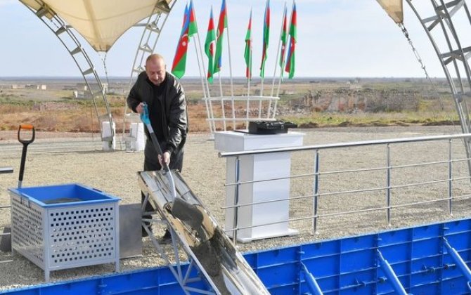 Ağdam rayonunun Salahlı Kəngərli kəndinin təməli qoyulub
