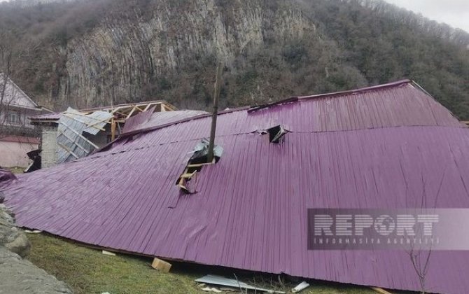 Güclü külək şimal-qərb zonasında bəzi təhsil müəssisələrinə ziyan vurub - YENİLƏNİB + FOTO