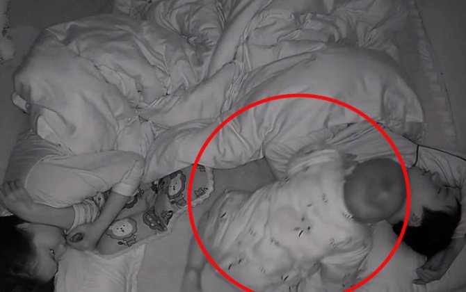 Xorultudan yata bilməyən körpənin atasını qəribə susdurma yolu - VİDEO