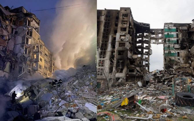 Kiyevdə son vəziyyət: 100-dən çox ailə evsiz qaldı, yenidən güclü hava hücumu gözlənilir...