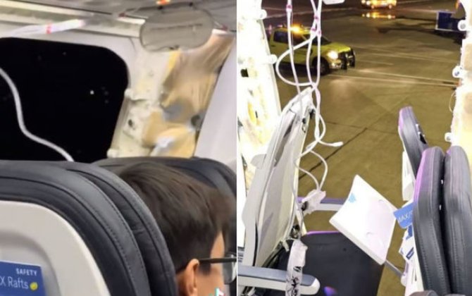 Sərnişin təyyarəsində dəhşətli hadisə: Uçuş zamanı gövdəsinin bir hissəsi qopdu - FOTO/VİDEO