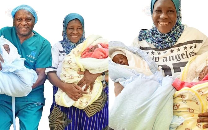 70 yaşlı qadın əkizlər dünyaya gətirib və ilk dəfə olaraq körpələrin fotosunu göstərib