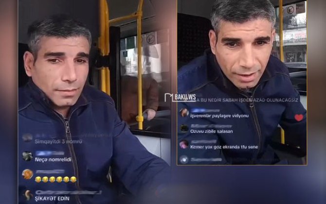 Sükan arxasında “TikTok”da canlı yayım açan avtobus sürücüsü qovuldu - YENİLƏNİB + VİDEO