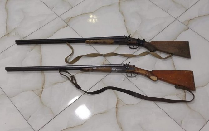 Biləsuvar sakinlərindən qanunsuz saxlanılan odlu silahlar təhvil götürülüb
