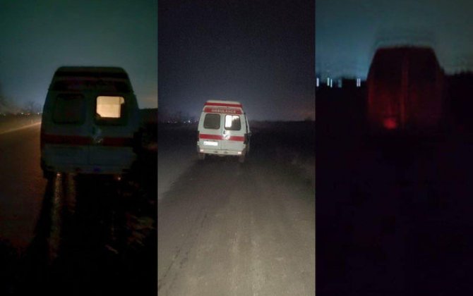 Salyanda ağır xəstə üçün çağırılan təcili tibbi yardım avtomobili yolda qaldı - AÇIQLAMA + FOTO