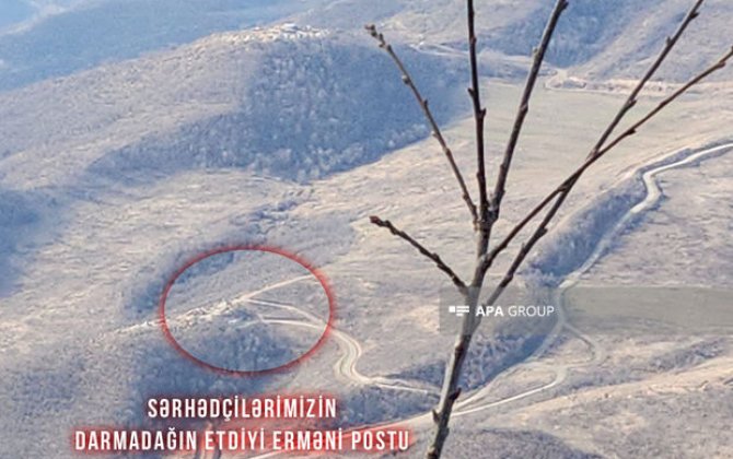 Azərbaycan hərbçilərinin şərti sərhəddə darmadağın etdiyi erməni postu - FOTO/VİDEO