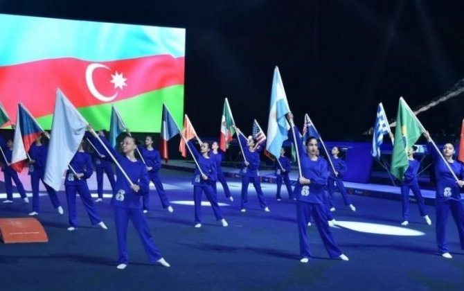  В Баку состоялось открытие Кубка мира по прыжкам на батуте и акробатической дорожке - ФОТО
