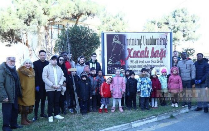 В Баку посажены деревья в память о каждом из 63 детей - жертв Ходжалинского геноцида - ФОТО