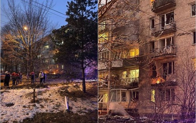 Sankt-Peterburqda yaşayış binalarına dronla hücum nəticəsində partlayış baş verib - FOTO/VİDEO
