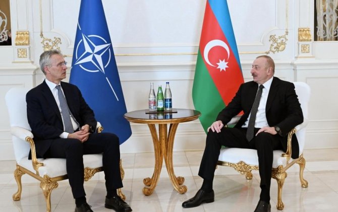 Началась встреча Президента Ильхама Алиева с Генеральным секретарем НАТО один на один - ФОТО