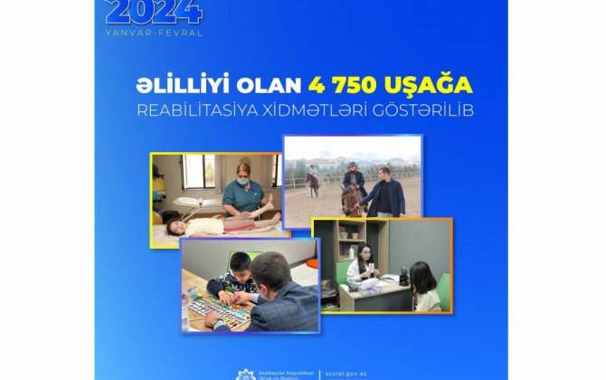 Son iki ayda 4750 uşağa reabilitasiya xidmətləri göstərilib