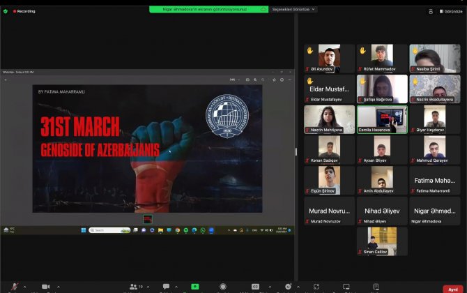 UNEC-də 31 mart-Azərbaycanlıların Soyqırımı Gününə həsr olunan silsilə tədbirlər keçirilib - FOTO