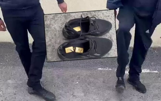 Qarsda ayaqqabılarında qaçaq qızıl külçələr tapılan ermənilər saxlanılıb - FOTO/VİDEO