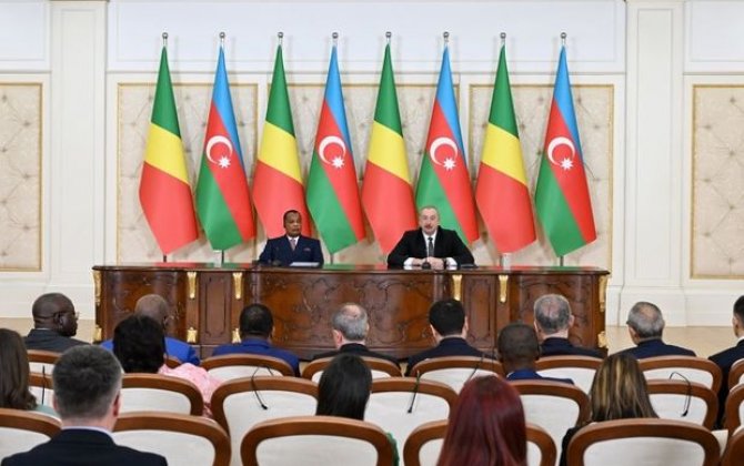Azərbaycan və Konqo prezidentləri mətbuata bəyanatlarla çıxış ediblər - YENİLƏNİB + FOTO