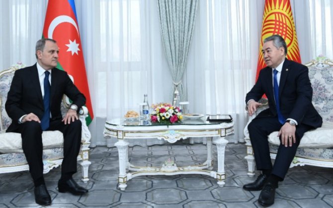 Глава МИД Азербайджана провел встречу с кыргызским коллегой в расширенном составе - ФОТО - ОБНОВЛЕНО