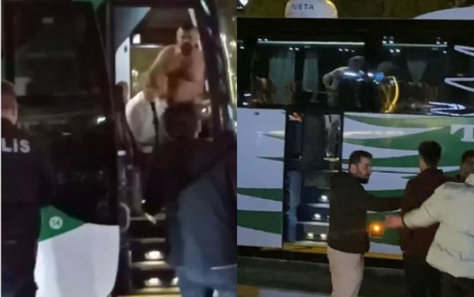 Türkiyədə sərnişin şüşə butulkanı qıraraq avtobus bələdçisini girov götürüb