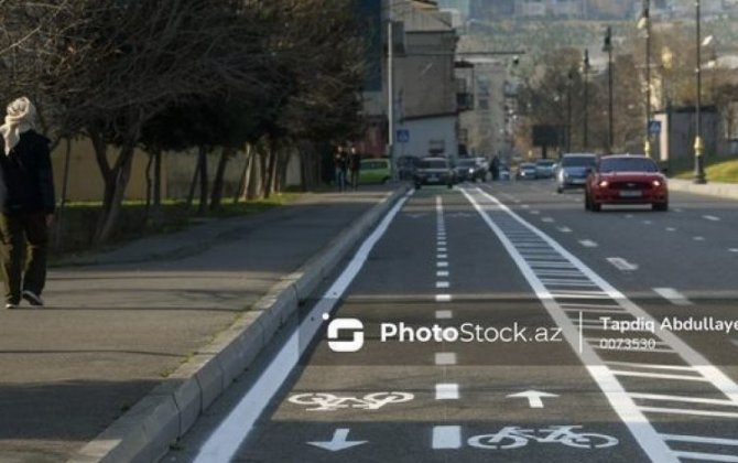 В Баку граждане используют велодорожки в качестве пешеходных переходов - ВИДЕО