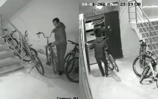 Кража велосипеда в Хырдалане попала на камеру: владелец жалуется на нерасторопность полиции - ВИДЕО