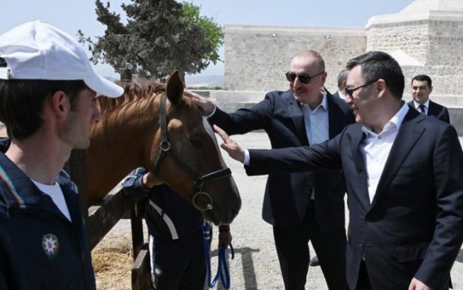 Ильхам Алиев подарил президенту Кыргызстана карабахского скакуна