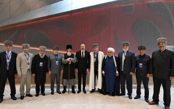 Ильхам Алиев принял делегацию муфтиев Северо-Кавказского региона России-(фото)