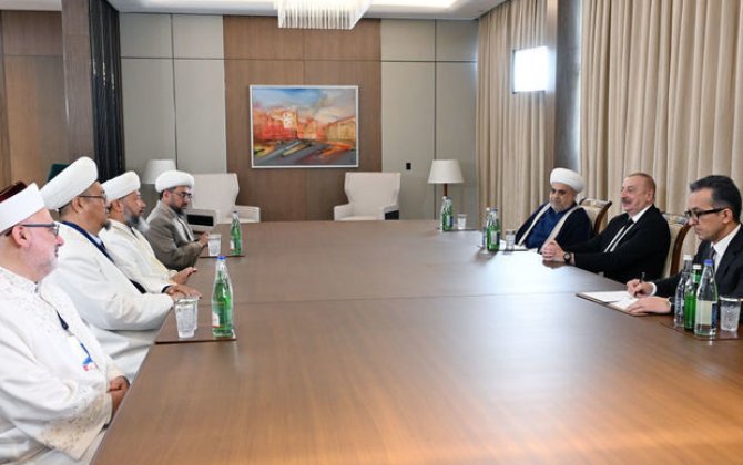 Президент Ильхам Алиев принял делегацию религиозных лидеров государств-членов и наблюдателей ОТГ - ФОТО