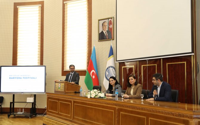 “Yüksəliş” müsabiqəsinin qalibi olan BDU məzunları ilə görüş keçirilib - FOTO