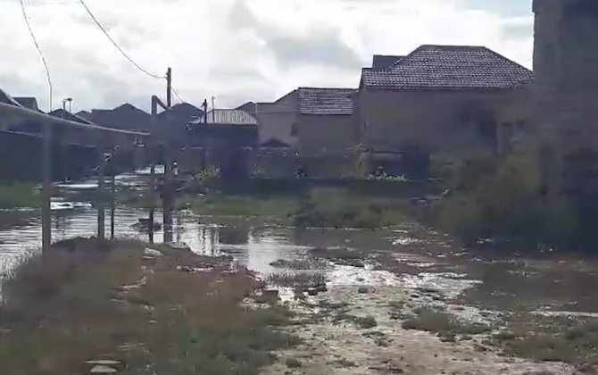 Bir sıra fərdi yaşayış evlərinin həyətlərini su basdı - VİDEO