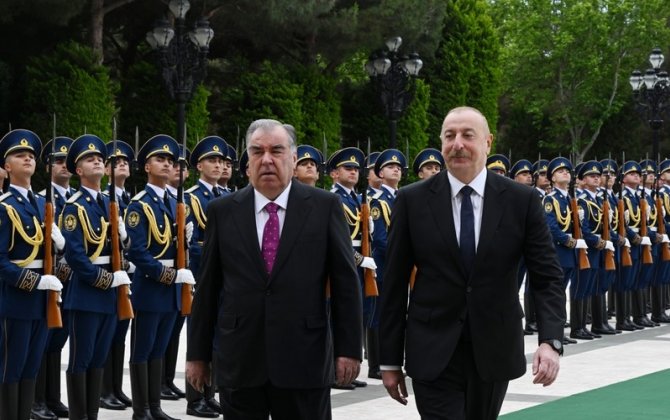Tacikistan Prezidentinin Bakıda rəsmi qarşılanma mərasimi oldu - FOTO 
