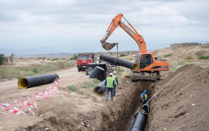 Cəbrayılda içməli və tullantı su infrastrukturları yaradılır - FOTO/VİDEO