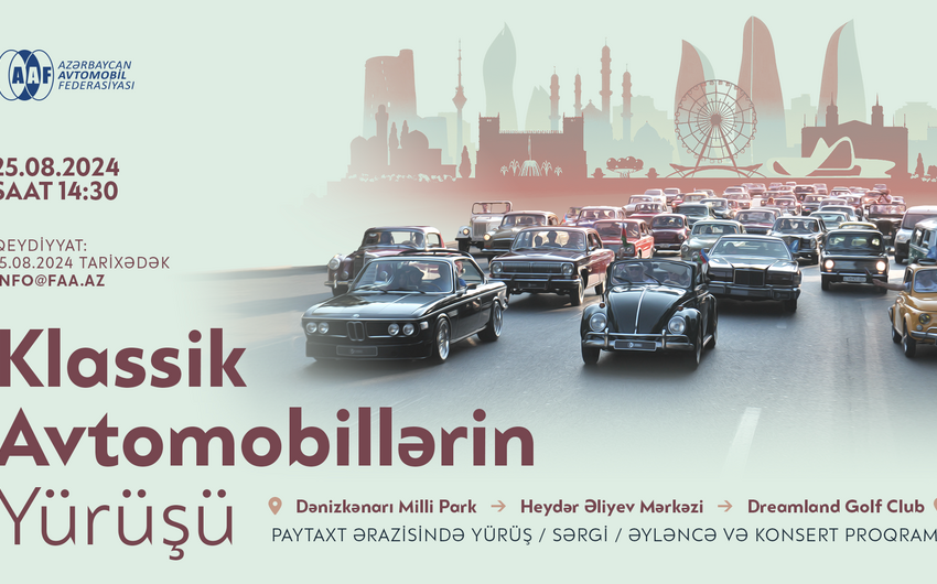 Klassik avtomobillərin yürüşünə qeydiyyat başlayır