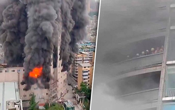 В Китае при пожаре в ТЦ погибли шесть человек-ВИДЕО