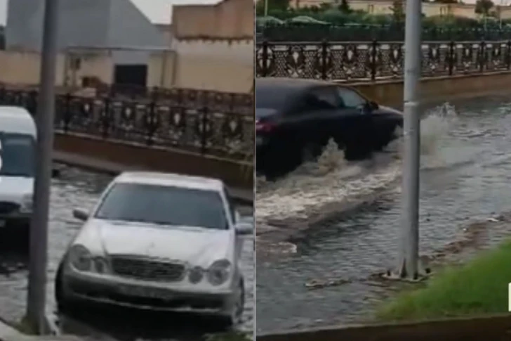 Сильный дождь вызвал трудности в Баку