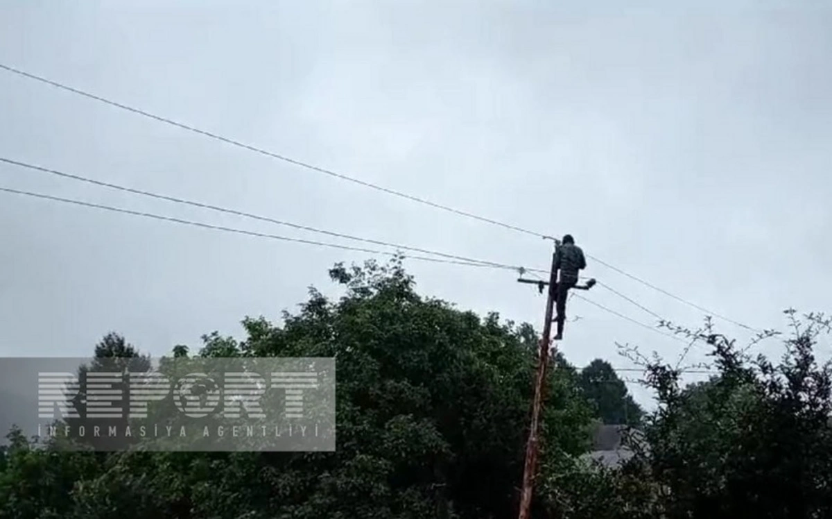 В Астаре из-за сильных ливней нарушено электроснабжение-ФОТО