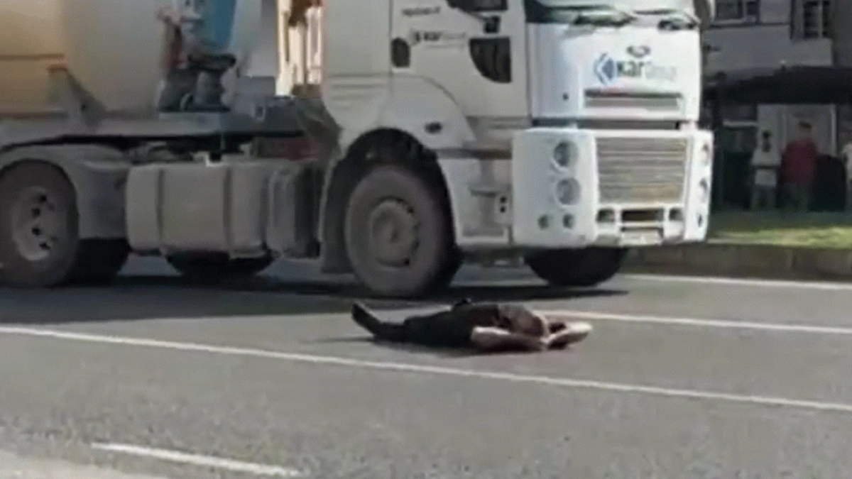 В Баку мужчина разлегся посреди дороги: нарушителя арестовали