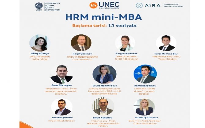 UNEC “İnsan resurslarının idarəedilməsi (HRM)” mini-MBA təlim proqramına start verir
