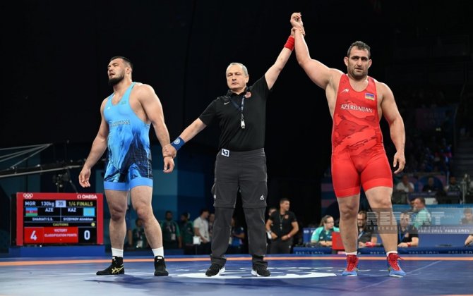 Париж-2024: Азербайджанский борец вышел в полуфинал