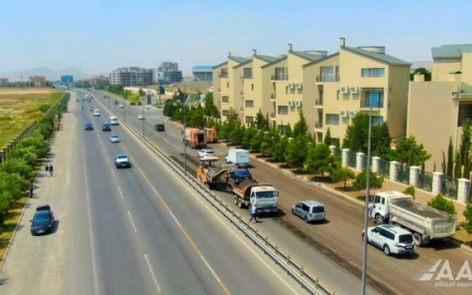 Salyan şosesində təmir işləri davam etdirilir - FOTO/VİDEO