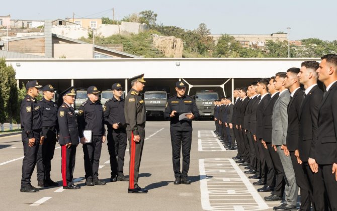 Vilayət Eyvazov sıra baxışı keçirdi - 18 müharibə iştirakçısı polisə qəbul olundu - FOTO